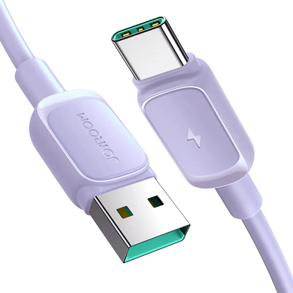 ⁨Kabel przewód USB-A - USB-C 3A 1.2m fioletowy⁩ w sklepie Wasserman.eu