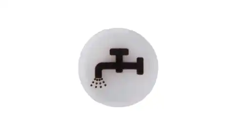⁨Soczewka przycisku 22mm płaska biała z symbolem PLYN M22-XDL-W-X16 218314⁩ w sklepie Wasserman.eu