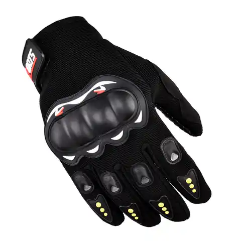 ⁨Rękawiczki dotykowe do telefonu motocyklowe z ochraniaczem na kostki czarne⁩ w sklepie Wasserman.eu