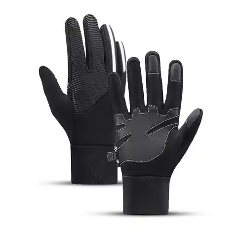 ⁨Rękawiczki sportowe dotykowe do telefonu ocieplane antypoślizgowe roz. M czarne⁩ w sklepie Wasserman.eu