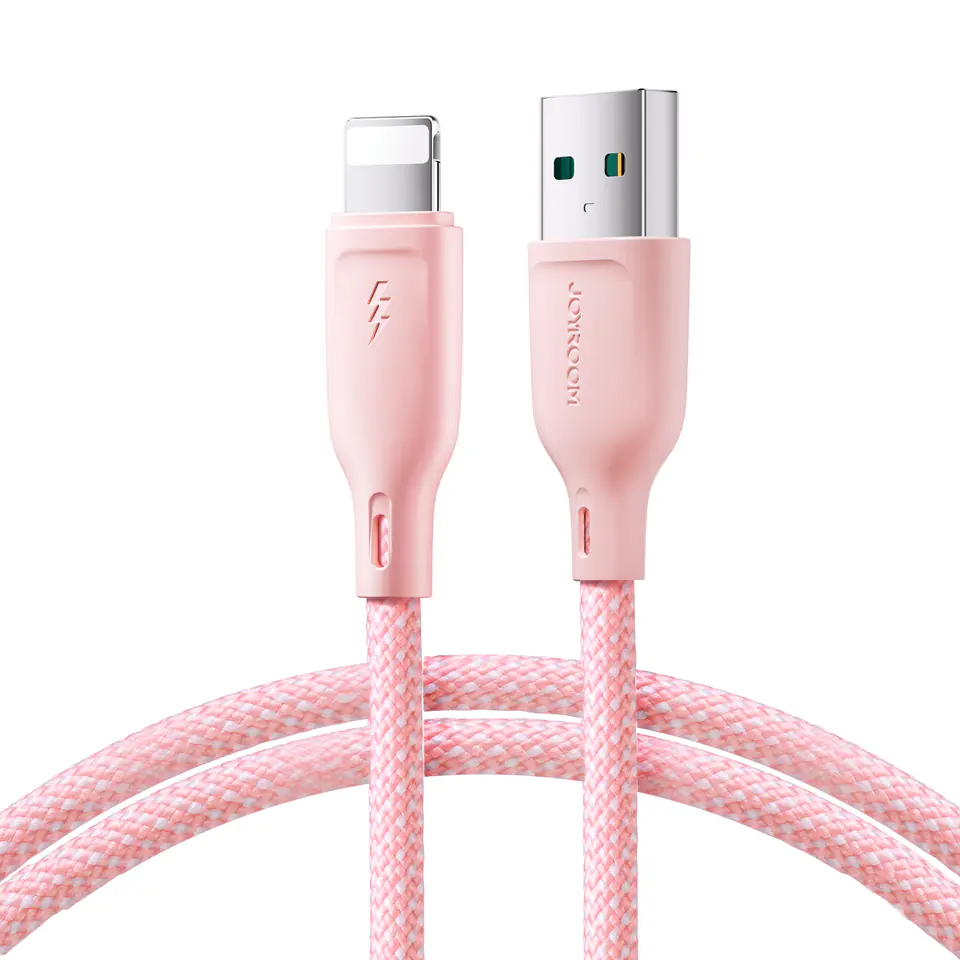 ⁨Kabel przewód do iPhone Multi-Color Series USB-A - Lightning 3A 1m różowy⁩ w sklepie Wasserman.eu