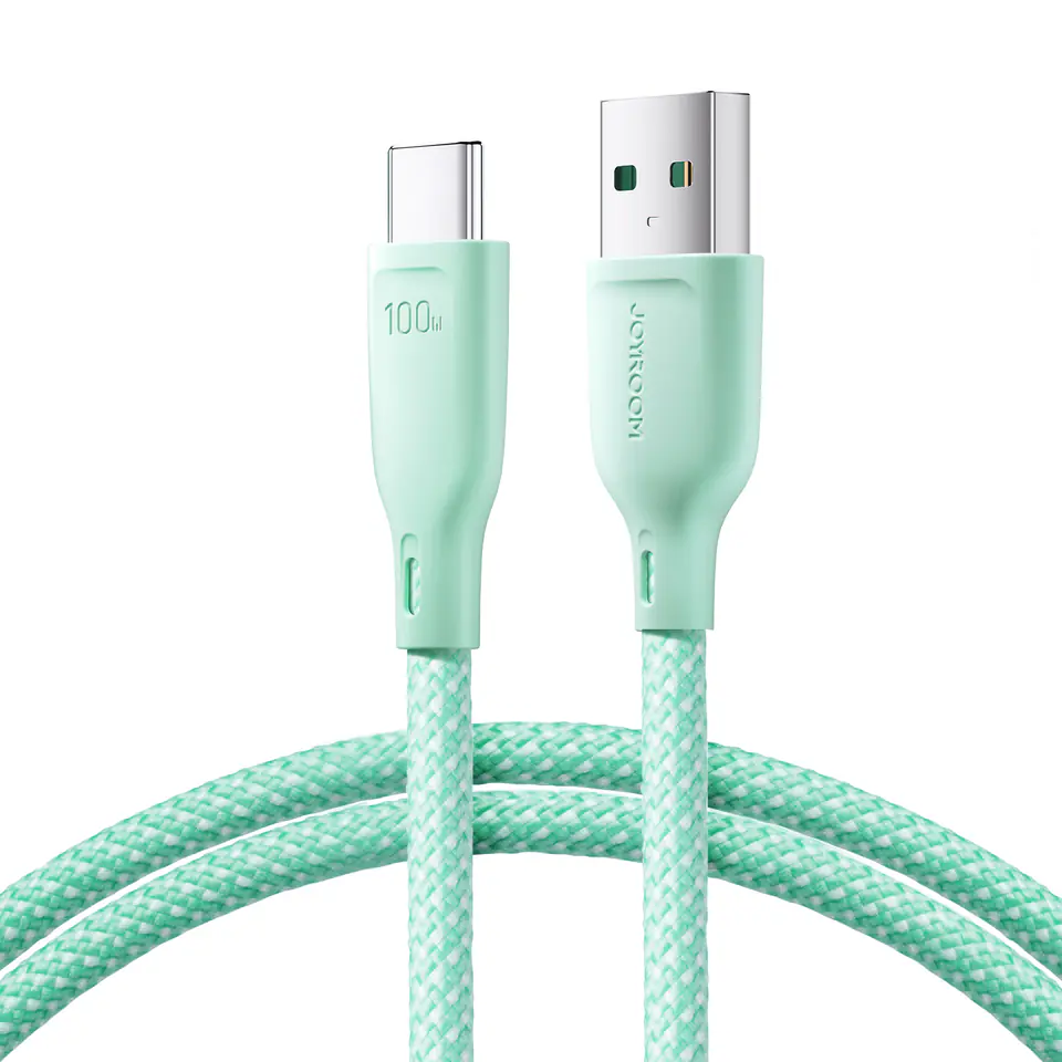 ⁨Kabel przewód Multi-Color Series USB-A - USB-C 100W szybki transfer 1m zielony⁩ w sklepie Wasserman.eu
