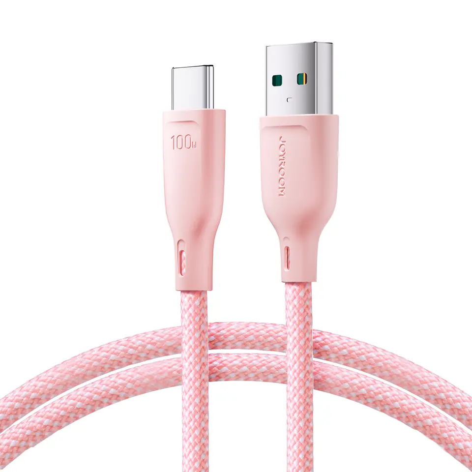 ⁨Kabel przewód Multi-Color Series USB-A - USB-C 100W szybki transfer 1m różowy⁩ w sklepie Wasserman.eu