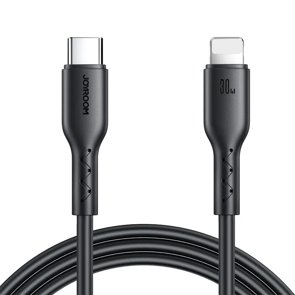 ⁨Kabel przewód do iPhone Flash-Charge Series USB-C - Lightning 30W 1m czarny⁩ w sklepie Wasserman.eu