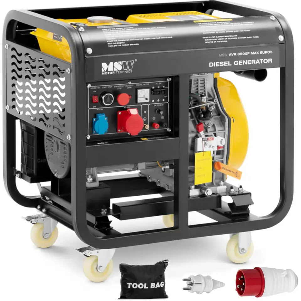 Agregat generator prądotwórczy diesel mobilny 240/400 V 8500 W 10 kVA 30 l w sklepie Wasserman.eu