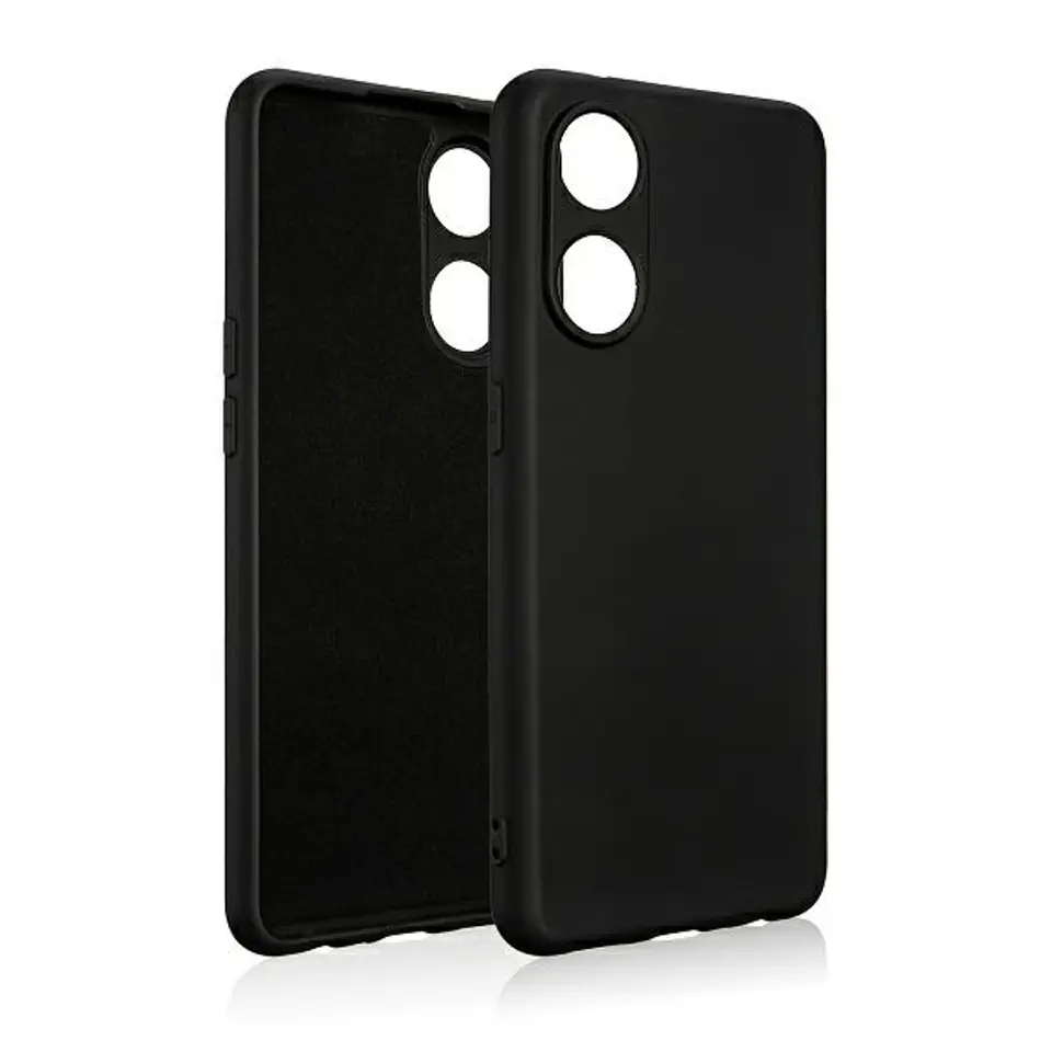 ⁨Beline Etui Silicone Oppo Reno 8Tczarny/black⁩ w sklepie Wasserman.eu
