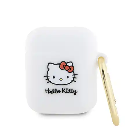 ⁨Hello Kitty Silicone 3D Kitty Head - Etui AirPods 1/2 gen (biały)⁩ w sklepie Wasserman.eu