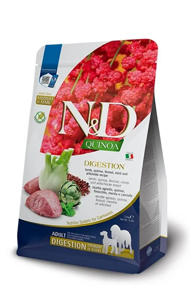⁨FARMINA N&D Quinoa Digestion Adult Medium Maxi Lamb - sucha karma dla psa - 7 kg⁩ w sklepie Wasserman.eu