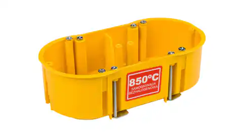⁨Flush-mounted box double 60mm regips self-extinguishing yellow PK-2x60 0210-0N⁩ at Wasserman.eu