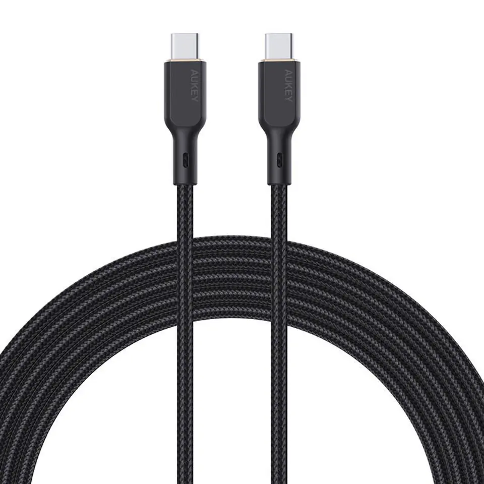 ⁨Kabel Aukey CB-KCC101 USB-C do USB-C 1m (czarny)⁩ w sklepie Wasserman.eu