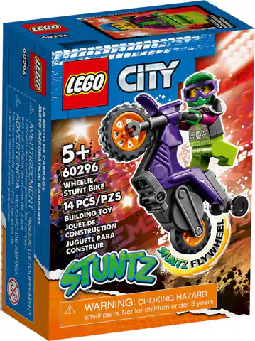 ⁨LEGO 60296 City Wheelie na motocyklu kaskaderskim⁩ w sklepie Wasserman.eu