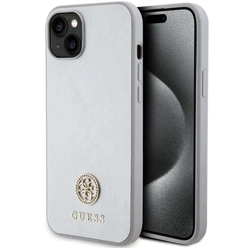 ⁨Guess GUHCP15MPS4DGPS iPhone 15 Plus /  14 Plus 6.7" srebrny/silver hardcase Strass Metal Logo⁩ w sklepie Wasserman.eu