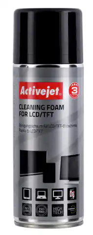 ⁨Activejet AOC-105 cleaning foam for LCD/TFT/plasma screens 400 ml⁩ at Wasserman.eu