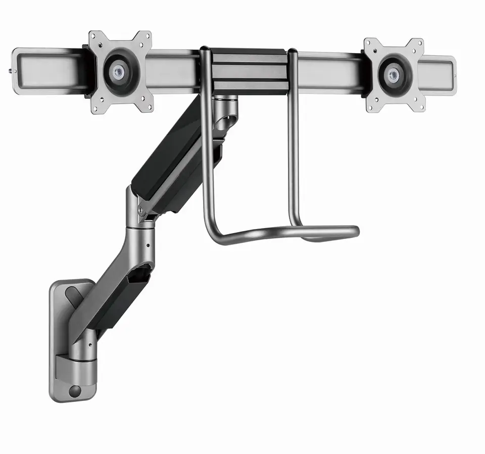 ⁨Gembird MA-WA2-02 Adjustable wall 2-display mounting arm, 17”-32”, up to 8 kg⁩ at Wasserman.eu