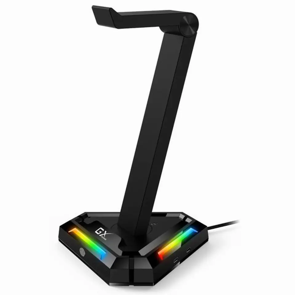 Genius Stojak na słuchawki z podświetleniem RGB GX-UH100, 2x USB-A 2x USB-C HUB, czarny w sklepie Wasserman.eu