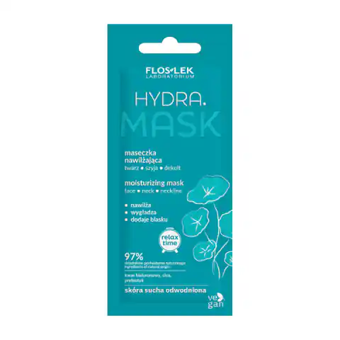 ⁨FLOSLEK Relax Time Maseczka nawilżająca Hydra na twarz,szyję i dekolt 6ml⁩ w sklepie Wasserman.eu