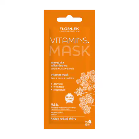 ⁨FLOSLEK Relax Time Maseczka witaminowa Vitamins na twarz,szyję i dekolt 6ml⁩ w sklepie Wasserman.eu