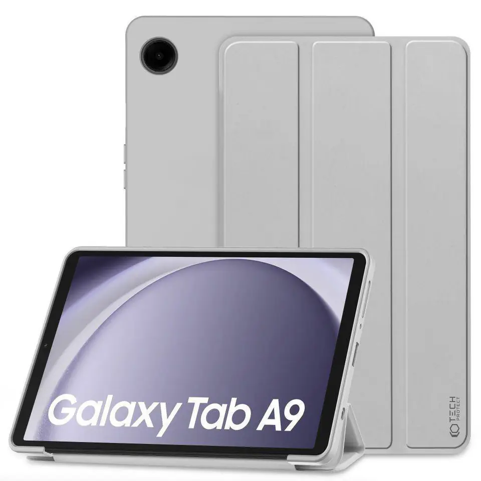 ⁨Etui SAMSUNG GALAXY TAB A9 8.7 Tech-Protect SmartCase szare⁩ w sklepie Wasserman.eu