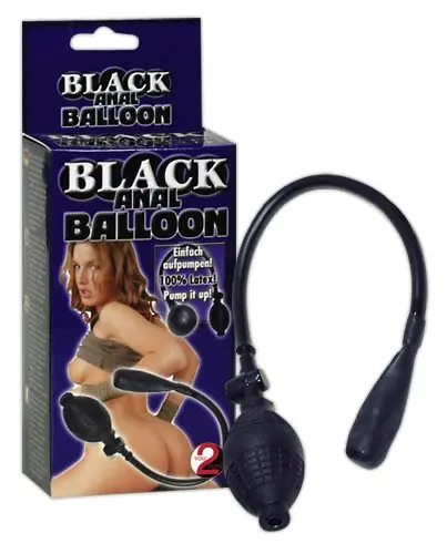 Balonik analny lateksowy pompowany Black Anal Balloon 37 cm w sklepie Wasserman.eu