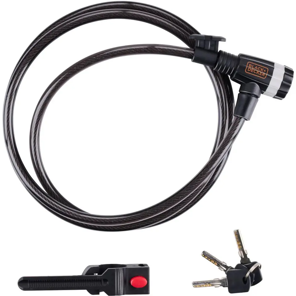 ⁨ZAPIĘCIE ROWEROWE LINKA NA ZAMEK 10x1800MM Z UCHWYTEM BLACK+DECKER⁩ w sklepie Wasserman.eu