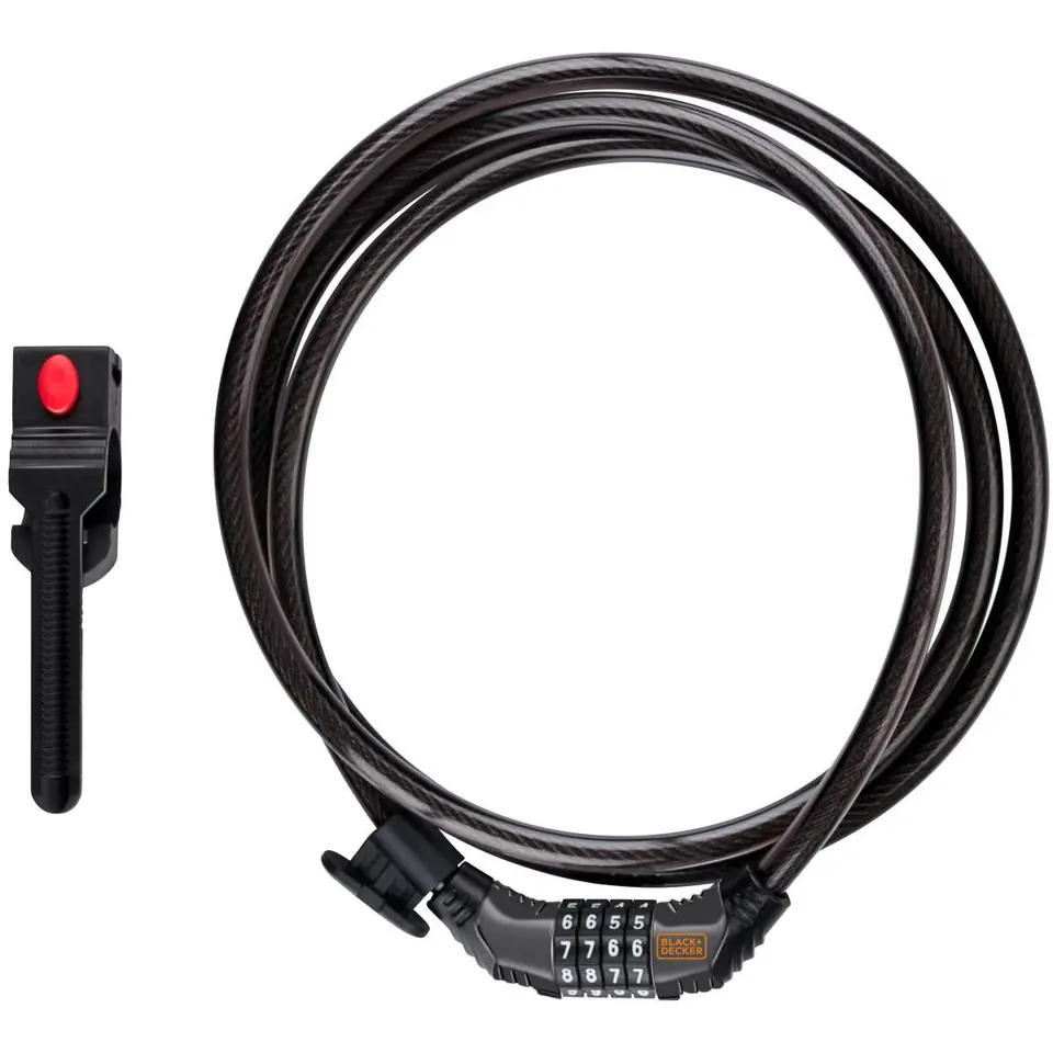 ⁨ZAPIĘCIE ROWEROWE LINKA NA SZYFR 10x900MM Z UCHWYTEM BLACK+DECKER⁩ w sklepie Wasserman.eu