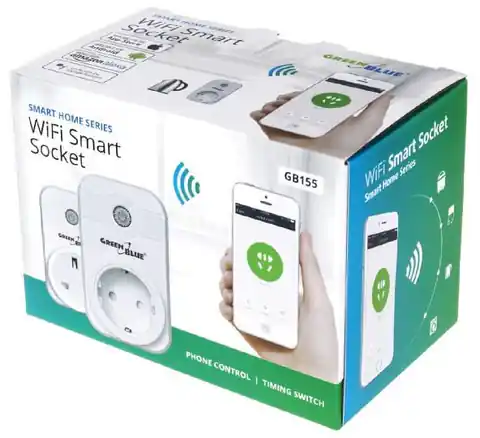 ⁨Remote Controlled WiFi Socket Android iOS Alexa Google Home timer GreenBlue GB155G max 2000W 8 Programs⁩ at Wasserman.eu