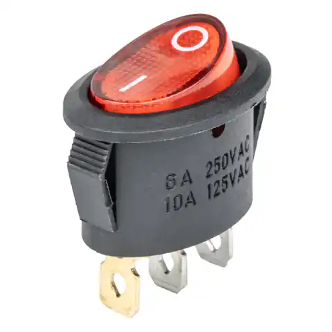⁨Switch red oval 12v, 230v (with backlight) bu01⁩ at Wasserman.eu