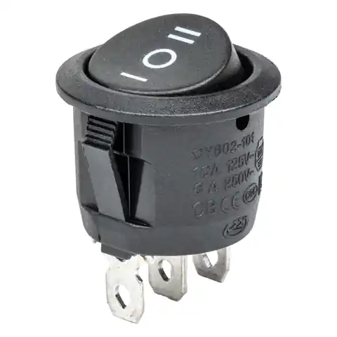 ⁨Włącznik czarny okrągły 12/230v bu03 amio-02463⁩ w sklepie Wasserman.eu