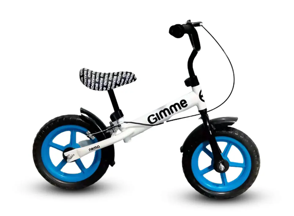 ⁨Rowerek biegowy z hamulcem Nemo 11" niebieski 3+ GIMME⁩ w sklepie Wasserman.eu