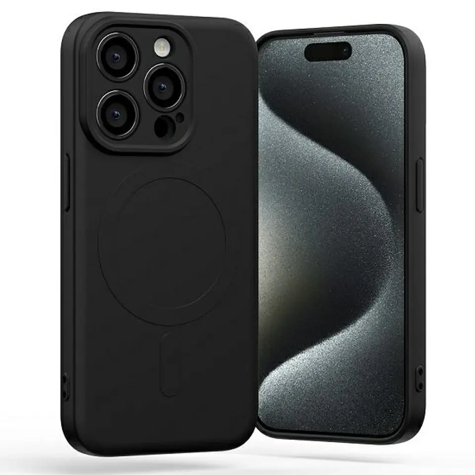 ⁨Mercury MagSafe Semi-Silicone iPhone 15 Pro 6,1" czarny/black⁩ w sklepie Wasserman.eu