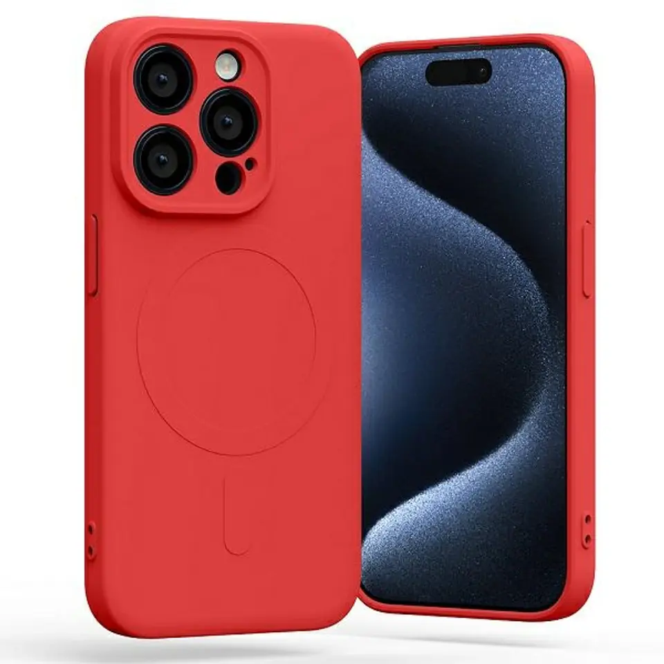 ⁨Mercury MagSafe Semi-Silicone iPhone 15Pro 6,1" czerwony /red⁩ w sklepie Wasserman.eu