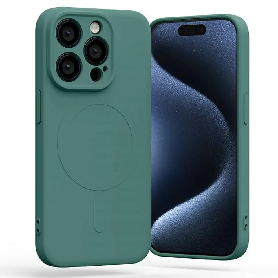 ⁨Mercury MagSafe Semi-Silicone iPhone 15 Pro 6,1" zielony /green⁩ w sklepie Wasserman.eu