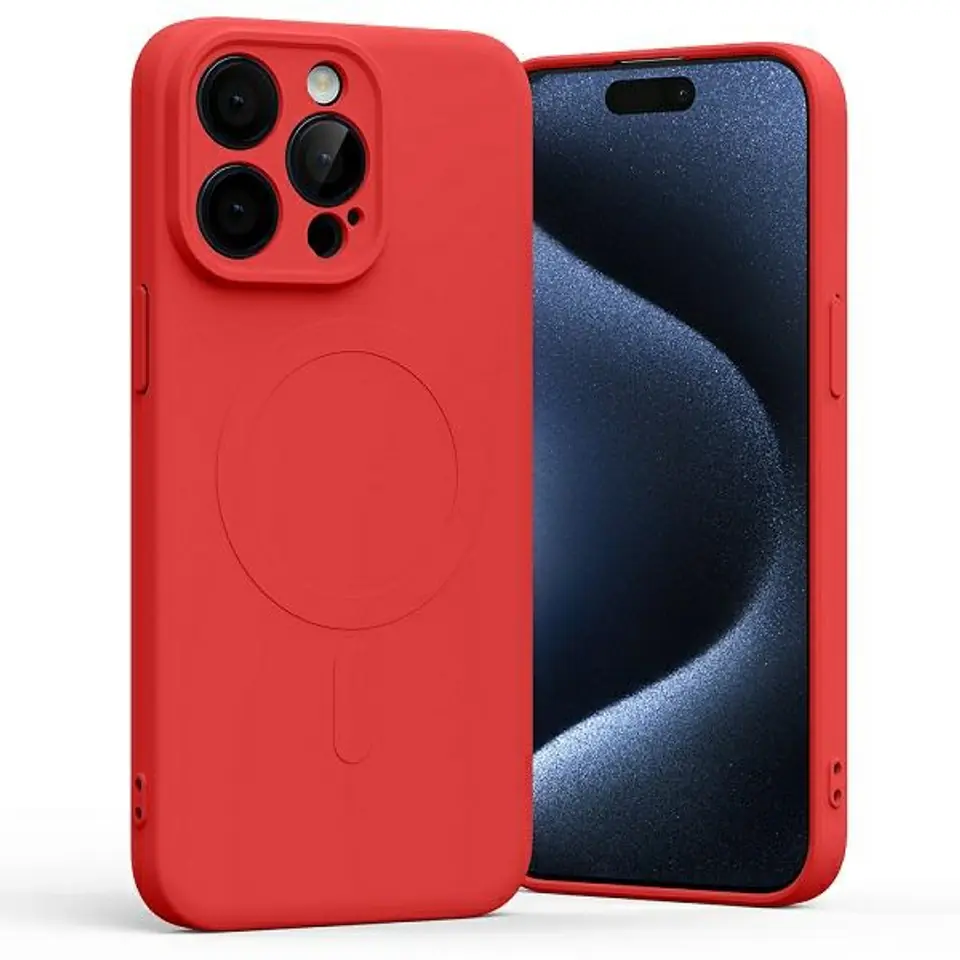 ⁨Mercury MagSafe Semi-Silicone iPhone 15Pro Max 6,7" czerwony /red⁩ w sklepie Wasserman.eu