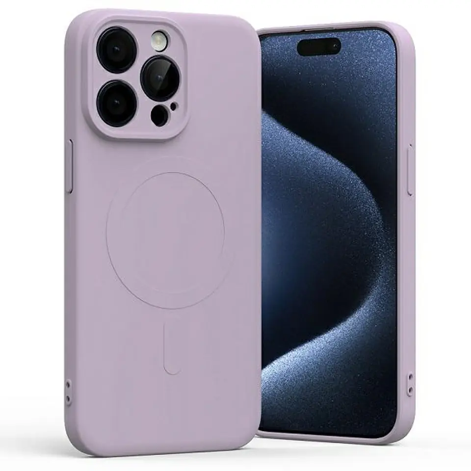 ⁨Mercury MagSafe Semi-Silicone iPhone 15Pro Max 6,7" liliowy fiolet /lilac purple⁩ w sklepie Wasserman.eu