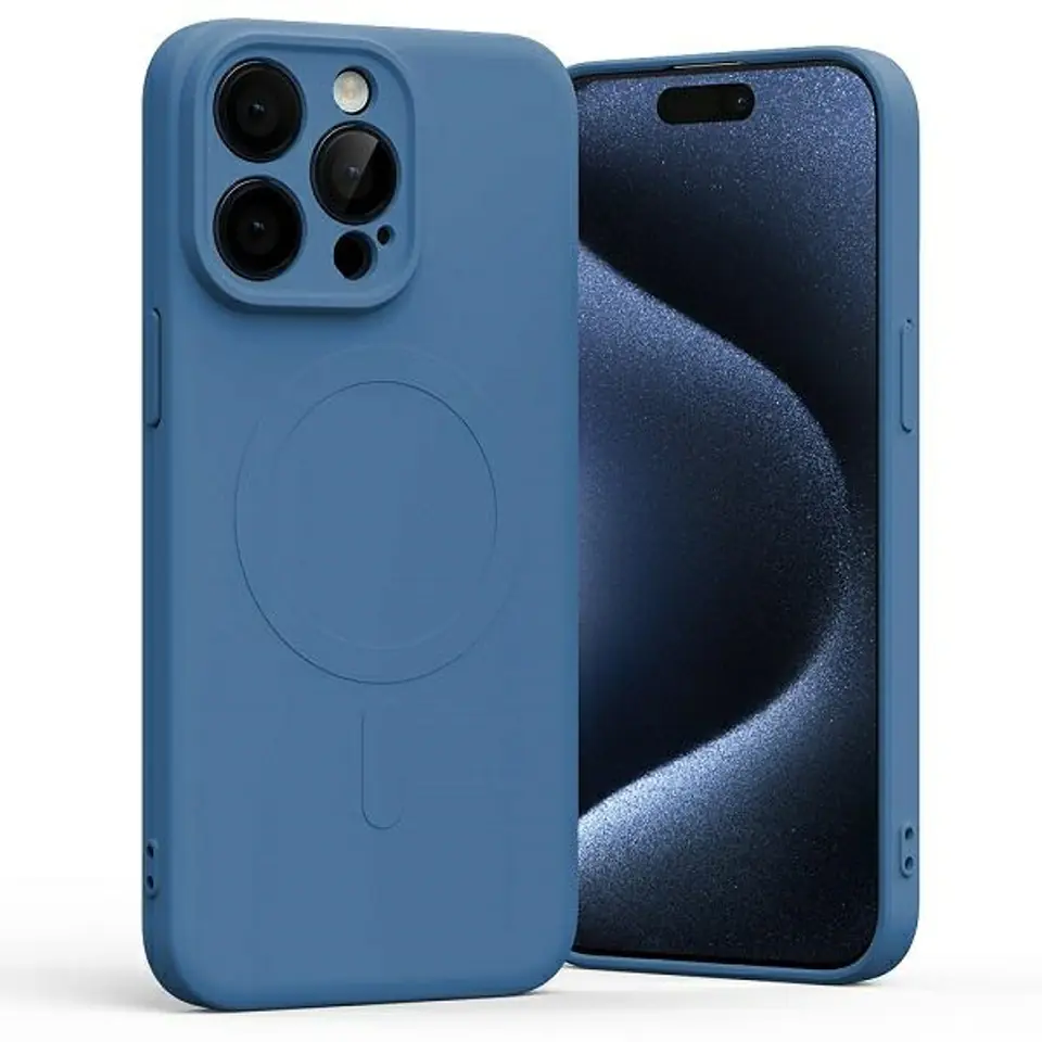 ⁨Mercury MagSafe Semi-Silicone iPhone 15Pro Max 6,7" niebieski /blue⁩ w sklepie Wasserman.eu