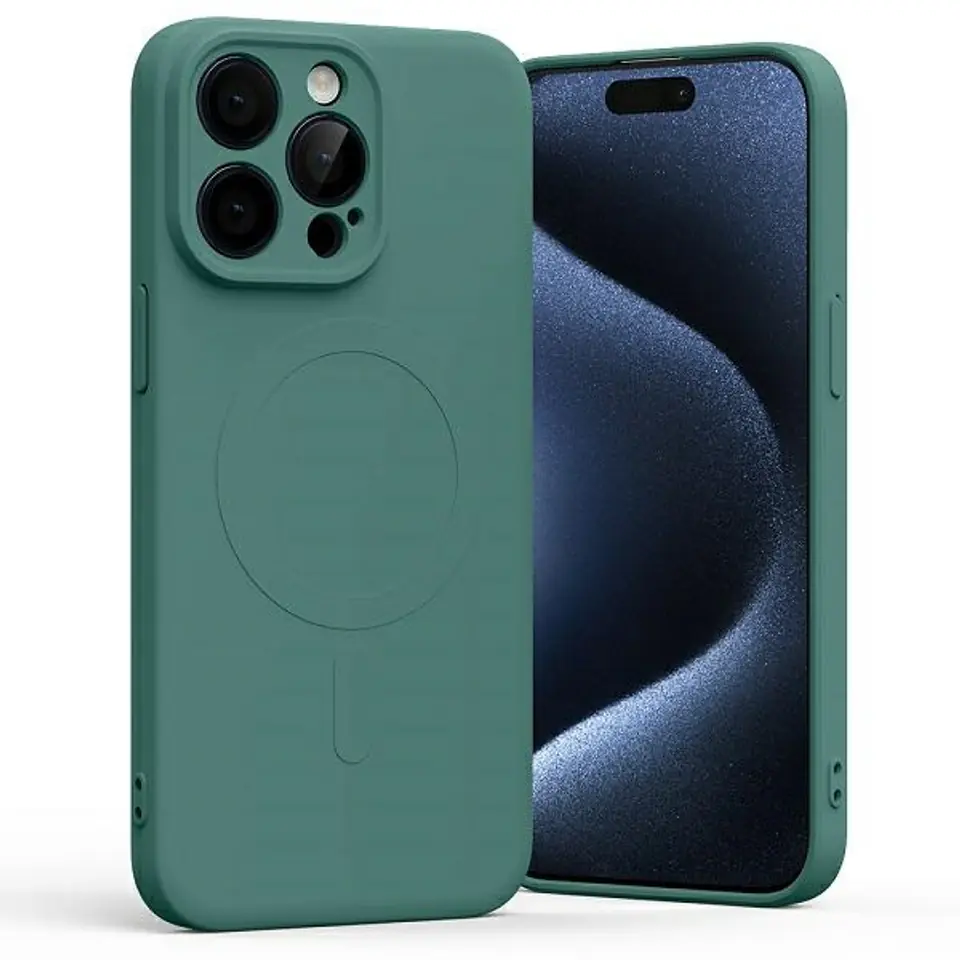 ⁨Mercury MagSafe Semi-Silicone iPhone 15Pro Max 6,7" zielony /green⁩ w sklepie Wasserman.eu