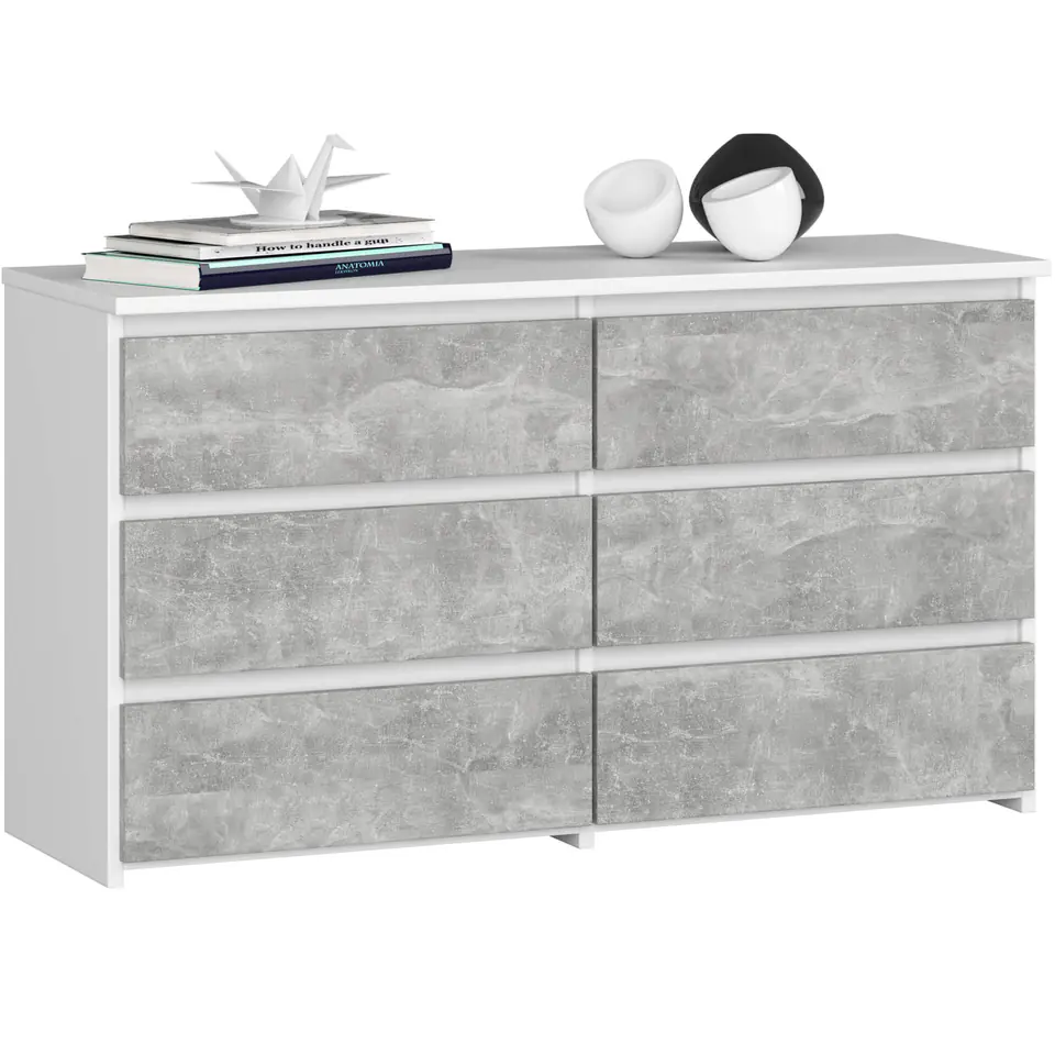 KOMODA CL100 6SZ PK BIAŁA / BETON w sklepie Wasserman.eu