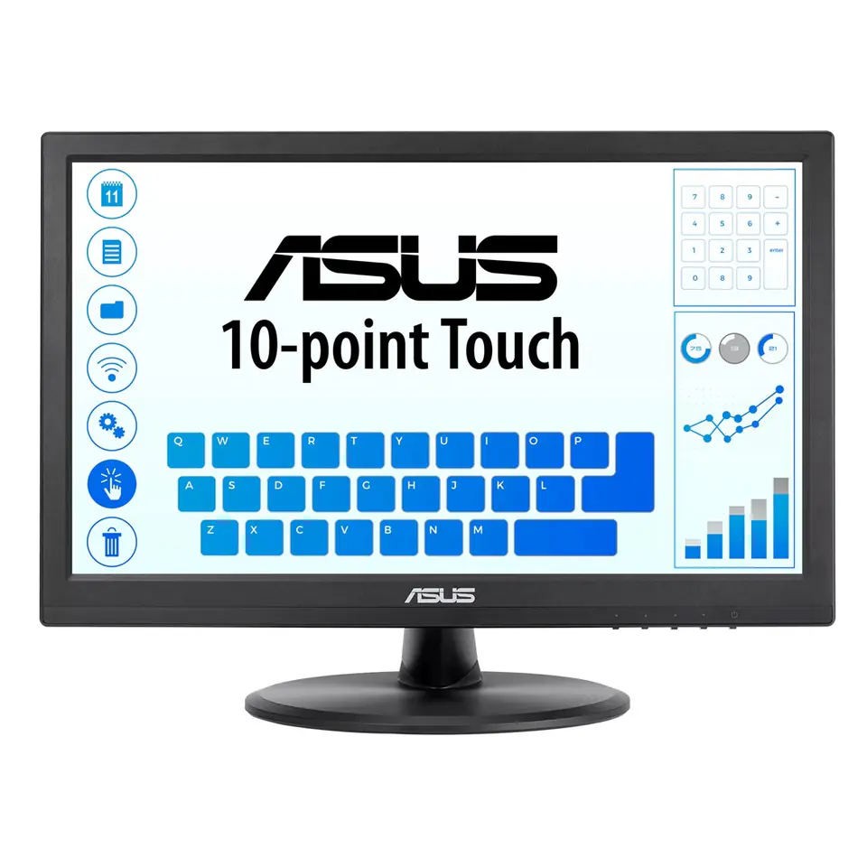 ⁨ASUS VT168HR 39.6 cm (15.6") 1366 x 768 pixels WXGA LED Touchscreen Black⁩ at Wasserman.eu