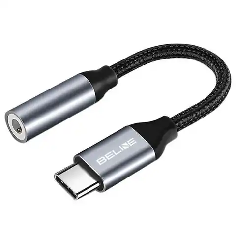 ⁨Beline Adapter USB-C/Jack 3,5mm szary/gray DAC Samsung/iPhone 15⁩ w sklepie Wasserman.eu