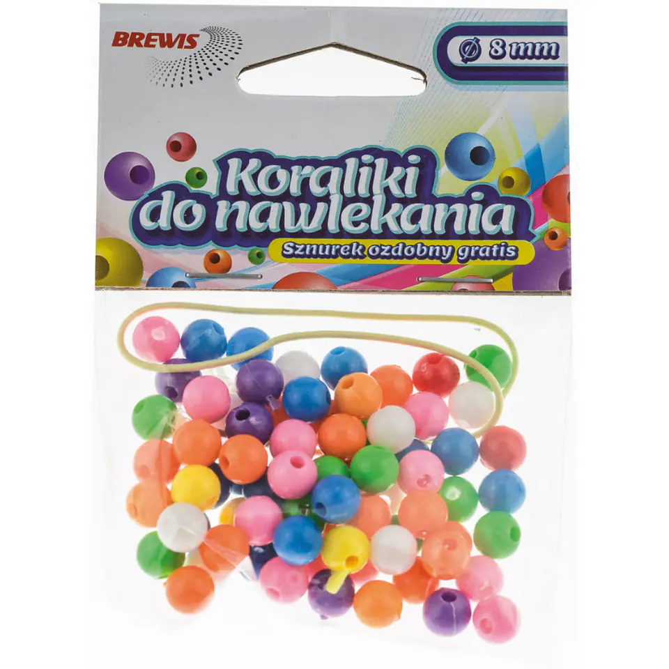 ⁨Koraliki do nawlekania 8mm mix kolorów K8-10MIX BREWIS⁩ w sklepie Wasserman.eu