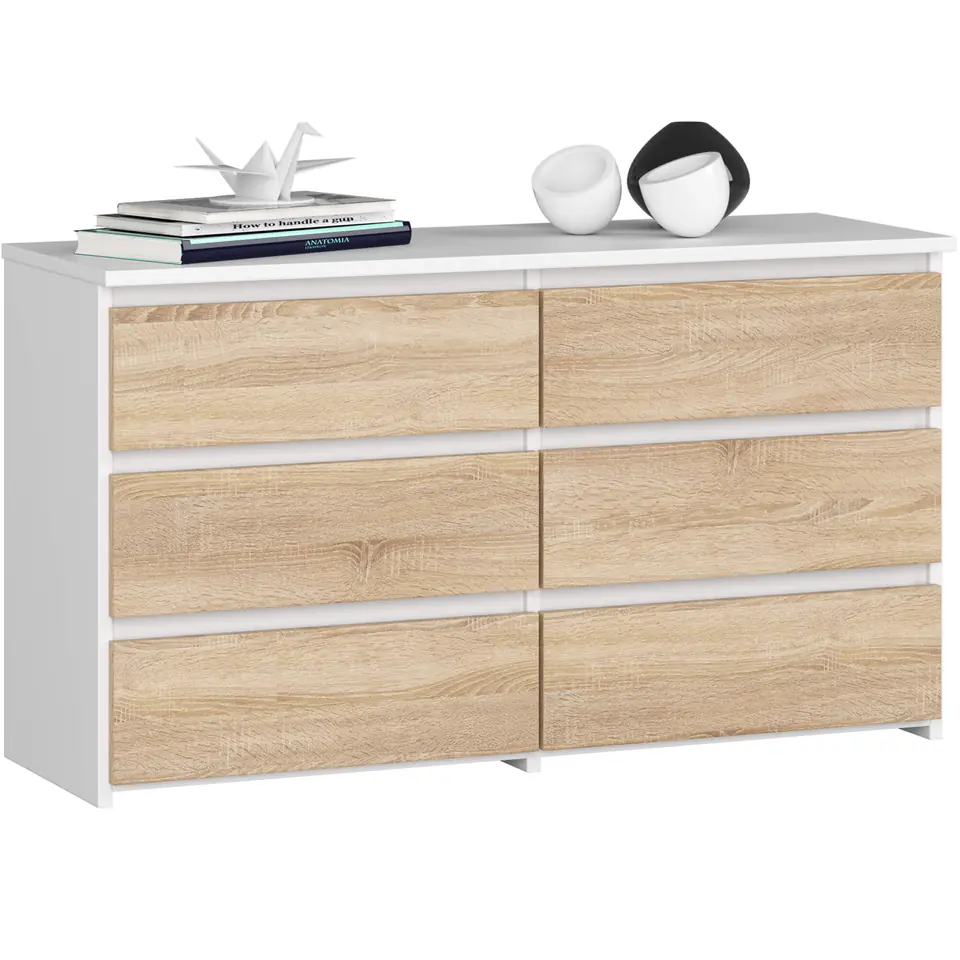 KOMODA CL100 6SZ PK BIAŁA / DĄB SONOMA w sklepie Wasserman.eu