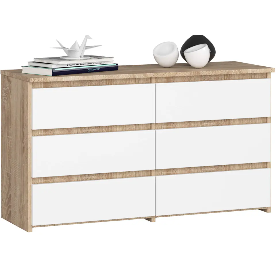 KOMODA CL100 6SZ PK DĄB SONOMA / BIAŁA w sklepie Wasserman.eu