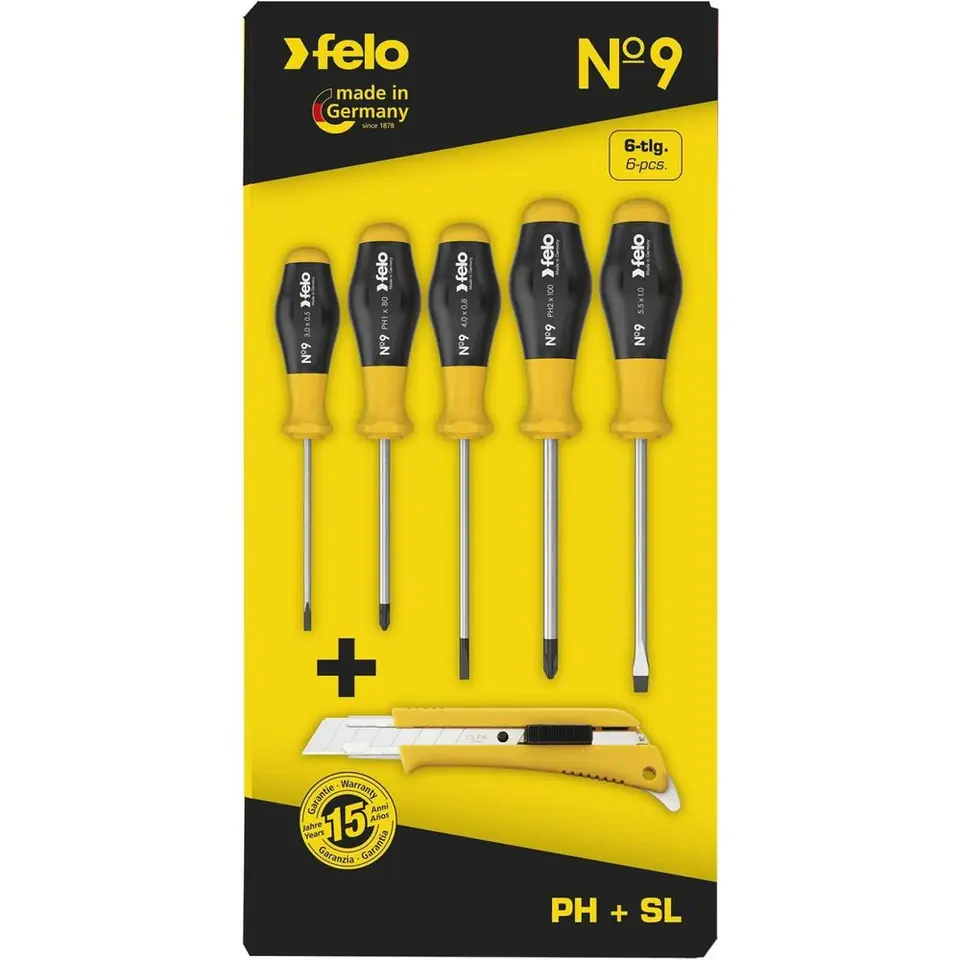 ⁨SET OF 5 FELO SCREWDRIVERS + OLFA KNIFE FREE OF CHARGE⁩ at Wasserman.eu