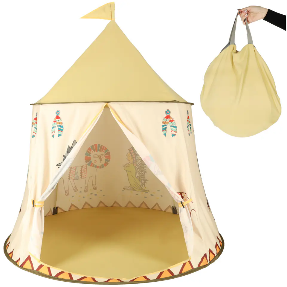 ⁨Domek składany baza namiot do zabawy TiPi Wigwam 110cm⁩ w sklepie Wasserman.eu