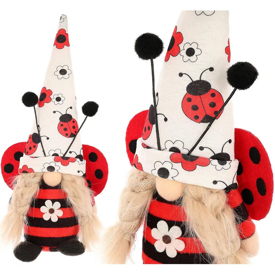 ⁨SKRZAT GNOM BIEDRONKA GIRL 24CM DEKORACJA WIOSENNA⁩ w sklepie Wasserman.eu