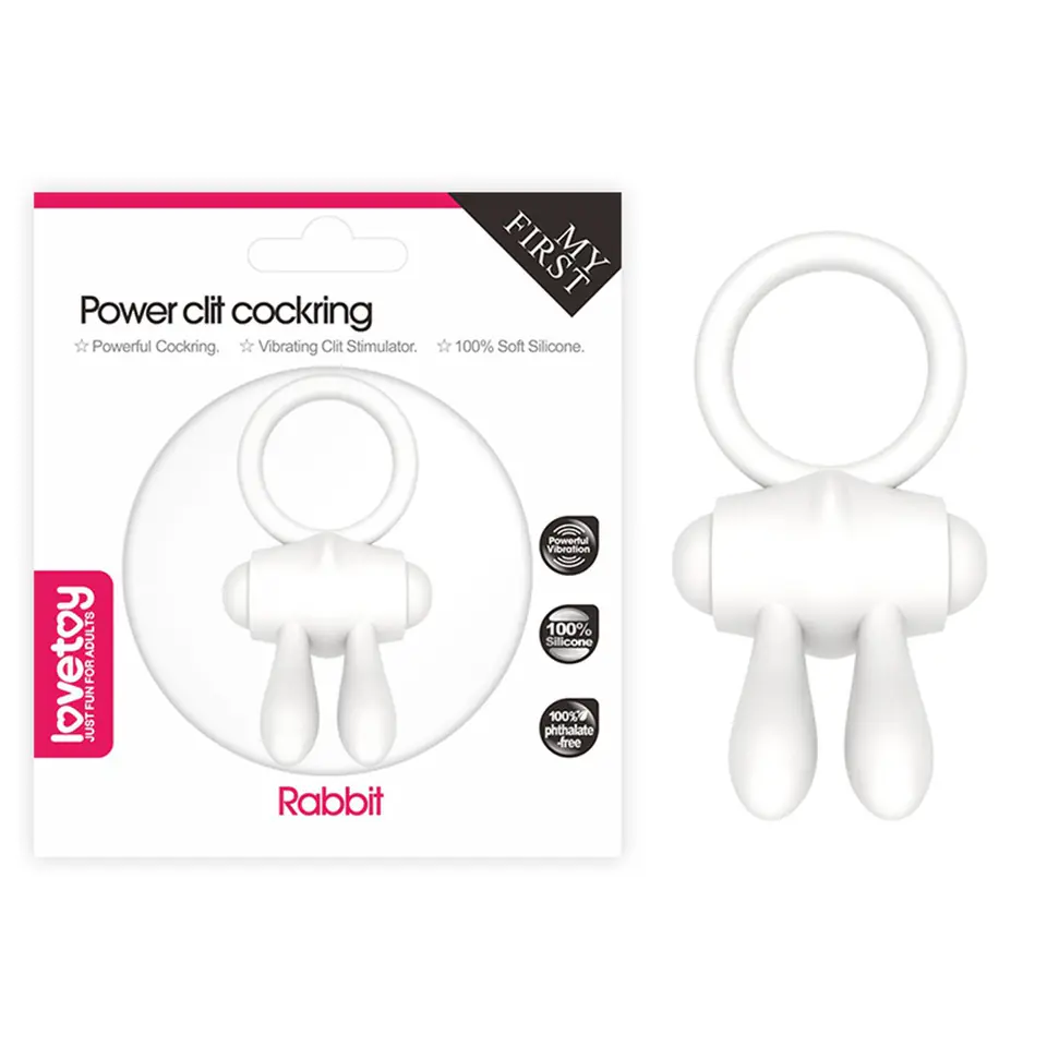 ⁨PIERŚCIEŃ POWER CLIT SILICONE COCKRING BIAŁY⁩ w sklepie Wasserman.eu