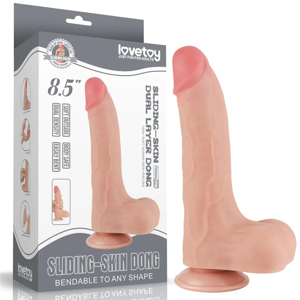 ⁨DILDO 8.5'' SLIDING SKIN DUAL LAYER DONG FLESH⁩ w sklepie Wasserman.eu