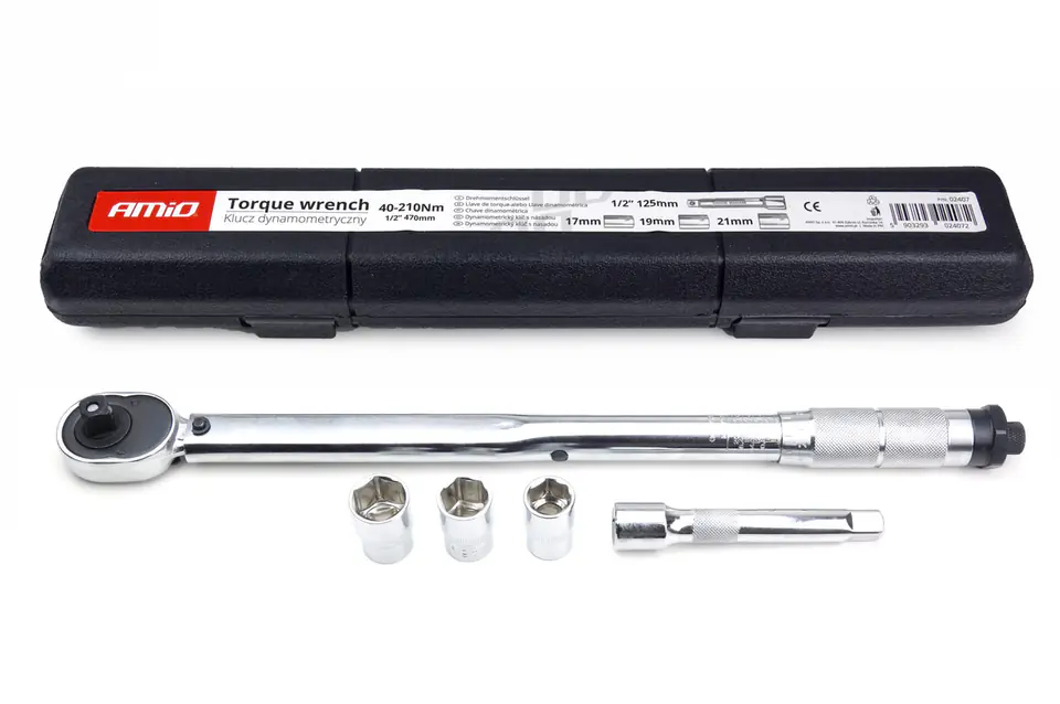 ⁨Torque wrench with cap 17/19/21 mm 40-210 nm⁩ at Wasserman.eu