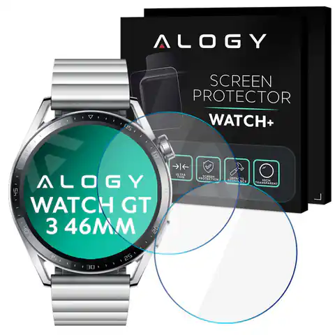 ⁨2x Szkło hartowane Alogy na ekran 9H do Huawei Watch GT 3 46mm⁩ w sklepie Wasserman.eu