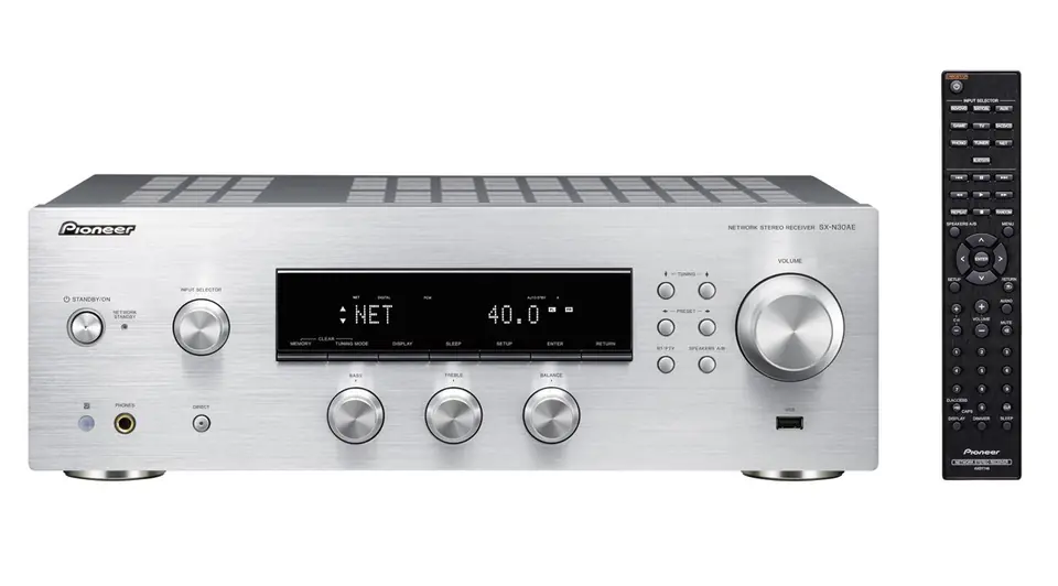 ⁨Amplituner Stereo Pioneer SX-N30-AE-S Silver⁩ w sklepie Wasserman.eu